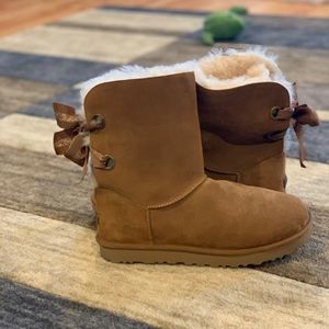 Chestnut Ugg Bow Boots